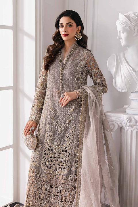 3 Piece Unstitched Embroidered Organza Suit | BD-3006